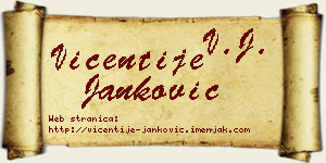 Vićentije Janković vizit kartica